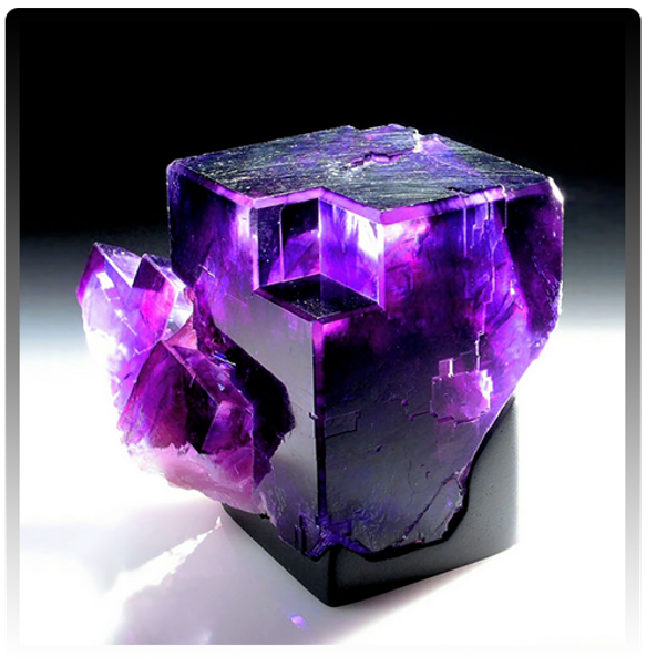 A vivid purple fluorite crystal